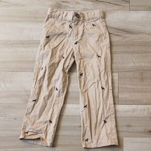 Gymboree Tan Kids Pants with Dog Embroidery Size 5 (C)